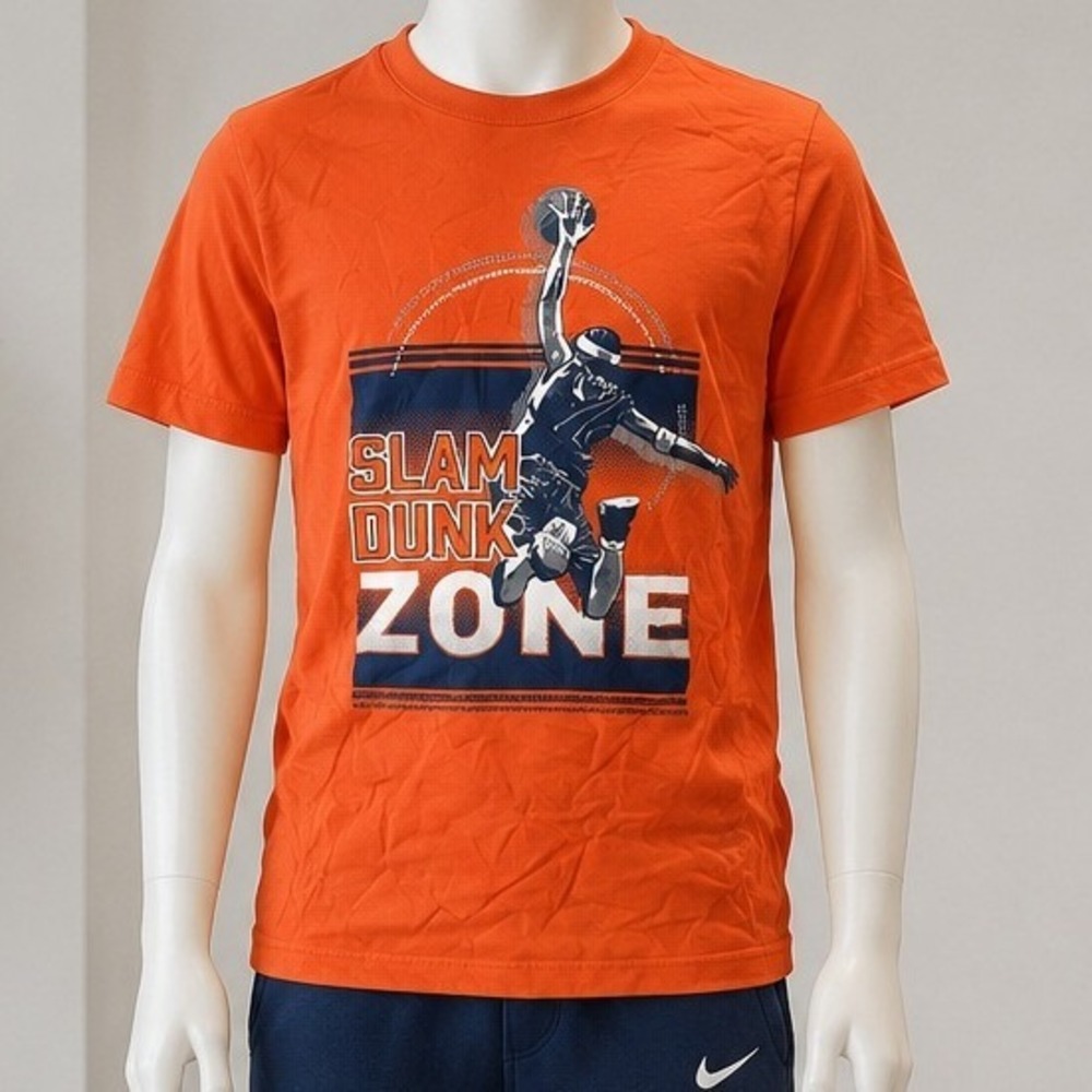 The Children's Place Boys T-Shirt Orange Slam Dunk Basketball Graphic XL 14